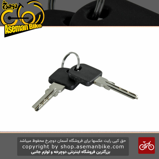 قفل ایمنی دوچرخه مارال 555 12x1500 کلید کامپیوتری SECURITY LOCK CABLE 12X1500 MARAL Black