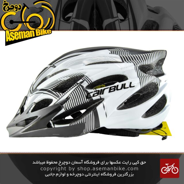 کلاه دوچرخه سواری چراغ دار کربول مدل CB 26 سایز دور سر 54 الی 61 سانتی متر سفید مشکی Cairbull Cycling Helmet Bicycle with Goggle/Visor/Lamp 54-61CM