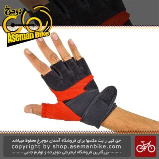 دستکش دوچرخه آدیداس نیم انگشت 011 مشکی Adidas Bicycle Gloves Half Finger