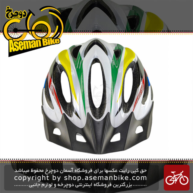 کلاه دوچرخه سواری اسلانجیرو سایز دور سر 55 الی 61 سانتی متر سفید آبی قرمز مشکی زرد سبز Slangiro Cycling Helmet Bicycle 55-61 CM