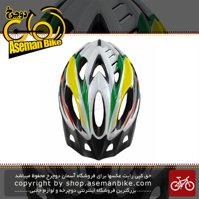 کلاه دوچرخه سواری اسلانجیرو سایز دور سر 55 الی 61 سانتی متر سفید آبی قرمز مشکی زرد سبز Slangiro Cycling Helmet Bicycle 55-61 CM