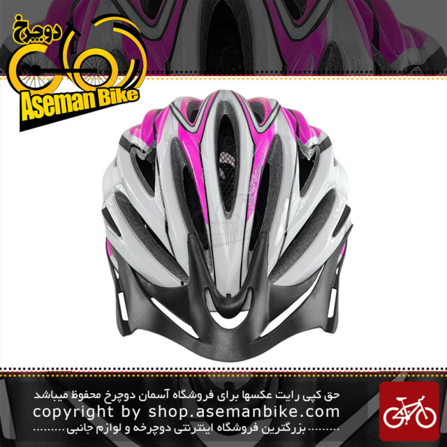 کلاه دوچرخه سواری ریپل مدل لاین سایز دور سر 54 الی 60 سفید صورتی Ripple Line Bicycle Helmet 54 to 60 White Pink
