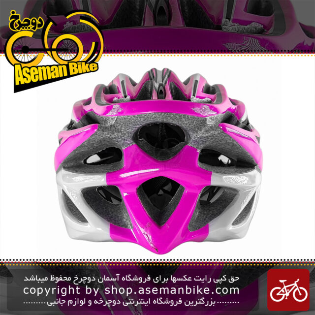 کلاه دوچرخه سواری ریپل مدل لاین سایز دور سر 54 الی 60 سفید صورتی Ripple Line Bicycle Helmet 54 to 60 White Pink