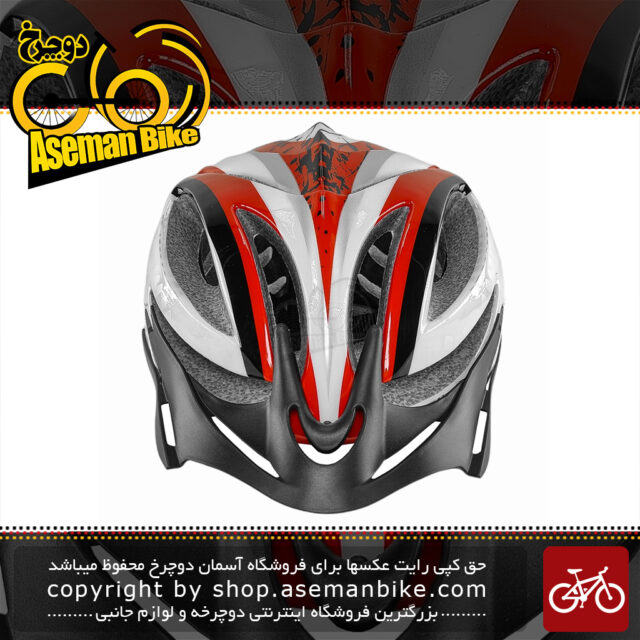 کلاه دوچرخه سواری شارک مدل لانگ سایز دور سر 48 الی 56 سفید قرمز Shark Lung Bicycle Helmet 48 to 56 Red White