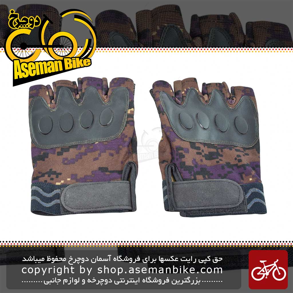 دستکش دوچرخه سواری تیلت نیم پنجه مدل چریکی مشکی/قهوه ای Tilt Bicycle Sport Glove Half Guerrilla Black/Brown