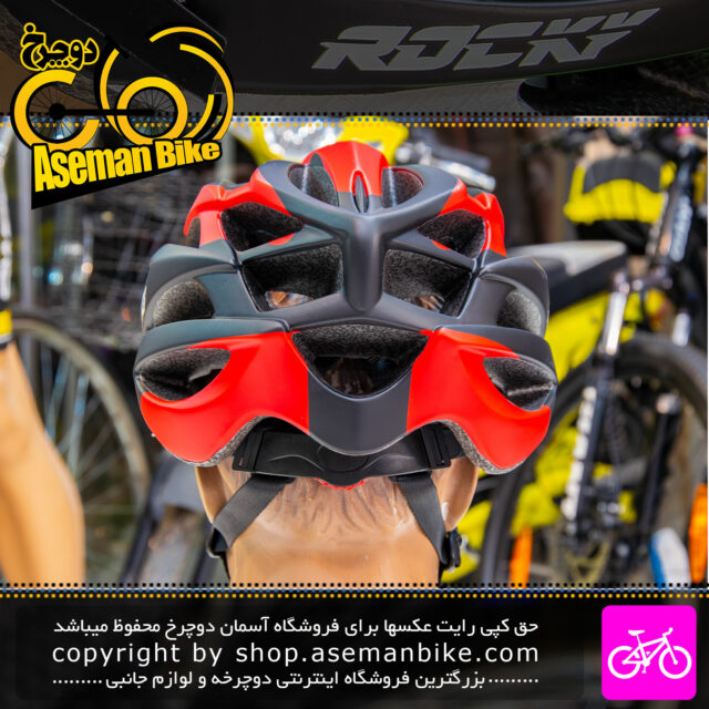 کلاه دوچرخه سواری راکی مدل HY032 مشکی قرمز Rocky Bicycle Helmet HY032 58-61cm Black Red