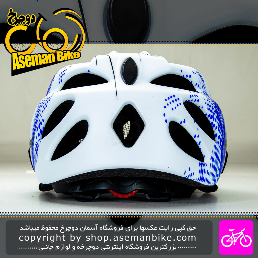 کلاه دوچرخه سواری انرژی مدل MV35 سفید آبی Energi Bicycle Helmet MV35 55-58cm White Blue