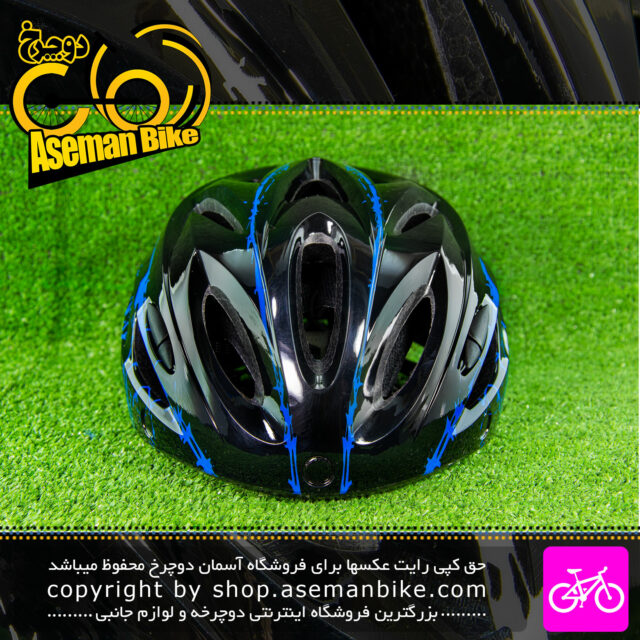 کلاه دوچرخه سواری بهمراه عینک مدل D60 مشکی آبی Bicycle Helmet D60 55-59cm Black