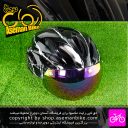کلاه دوچرخه سواری بهمراه عینک مدل D60 مشکی سفید Bicycle Helmet D60 55-59cm Black