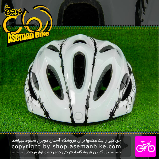کلاه دوچرخه سواری بهمراه عینک مدل D60 سفید مشکی Bicycle Helmet D60 55-59cm Black