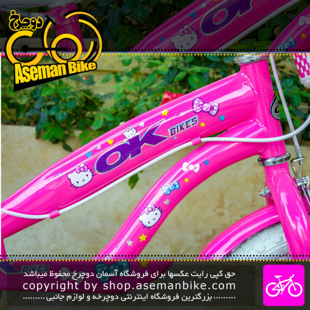 دوچرخه دخترانه بچگانه OK سایز 16 صندوق دار پشتی دار سبد دار OK Bicycle Kids Size 16