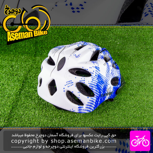 کلاه دوچرخه سواری انرژی مدل MV35 سفید آبی Energi Bicycle Helmet MV35 55-58cm White Blue