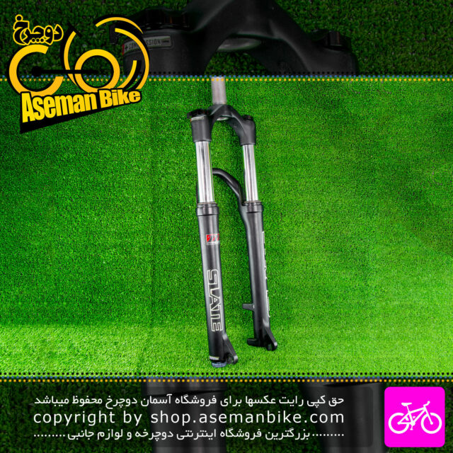 دوشاخ دوچرخه کوهستان نعلی معکوس بدون جوش مانیتو مدل اسلیت سایز 26 مشکی Manitou MTB Bicycle Fork Slate 26 Black