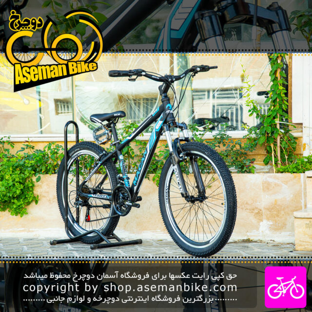 دوچرخه کوهستان ماکان مدل اکشن 21 سرعته سایز 24 مشکی آبی MACAN MTB Bicycle Action 21 Speed Size 24