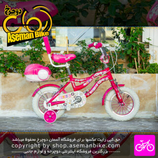 دوچرخه بچه گانه دخترانه Monster بغل بند دار صندوق دار سایز 12 رنگ صورتی Monster Kids Bicycle Size 12 Pink