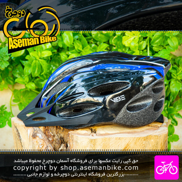 کلاه دوچرخه سواری وایب مدل Timber رنگ مشکی آبی VIBE Bicycle Helmet Timber
