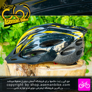 کلاه دوچرخه سواری وایب مدل Timber رنگ مشکی زرد سایز لارج VIBE Bicycle Helmet Timber Large 58-61