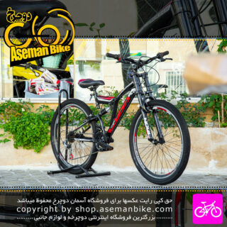 دوچرخه کوهستان دست دوم ویزا مدل Suso11 دو کمک سایز 26 رنگ مشکی قرمز VISA MTB Bicycle Size 26 Suso11