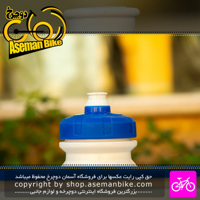 بطری آب دوچرخه لوگو جاینت مدل G008 سفید آبی Bicycle Bottle Giant Logo G008