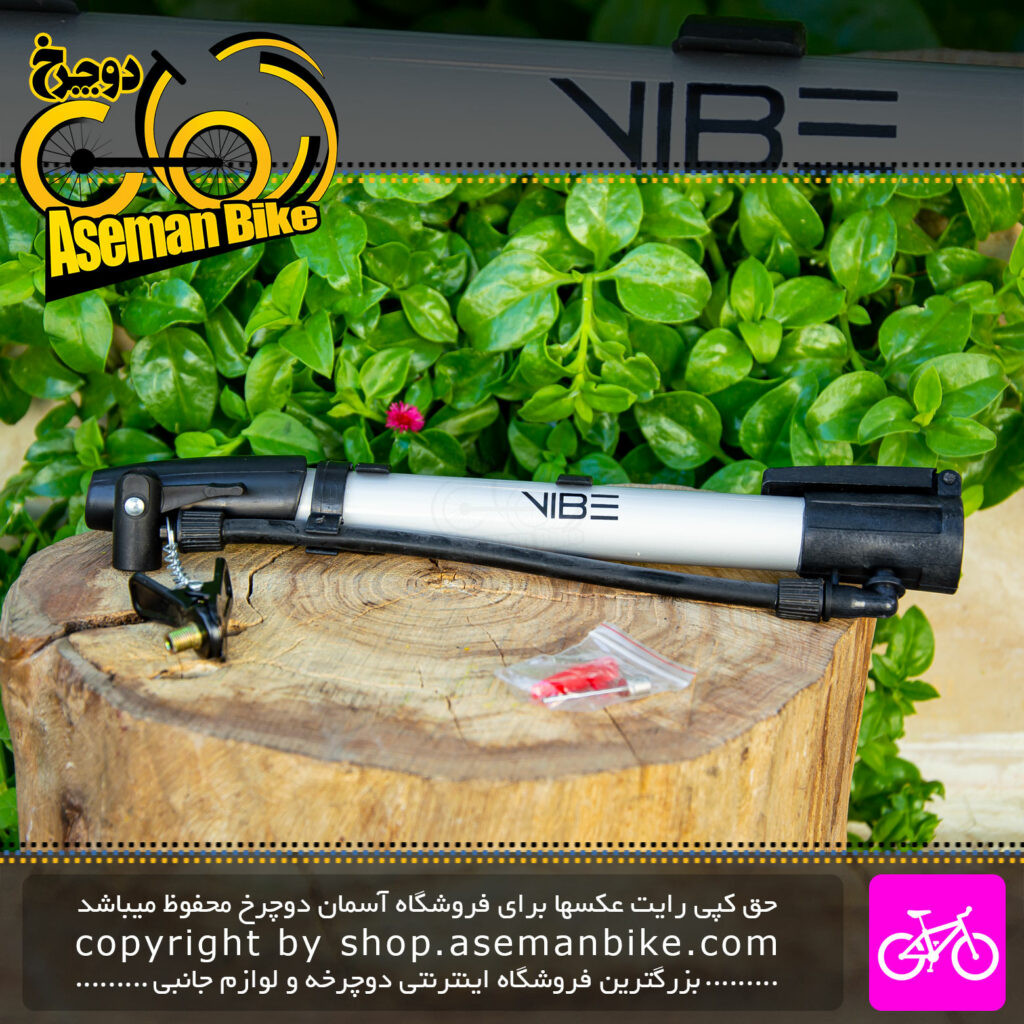 تلمبه همراه دوچرخه مارک وایب مدل V47 نقره ای Vibe Bicycle Pump V47