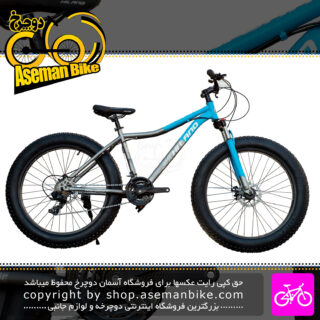 دوچرخه فت بایک های لند سایز 26 سیستم 21 سرعته رنگ آبی خاکستری Hiland Fatbike Bicycle Size 26 21 Speed Blue Gray