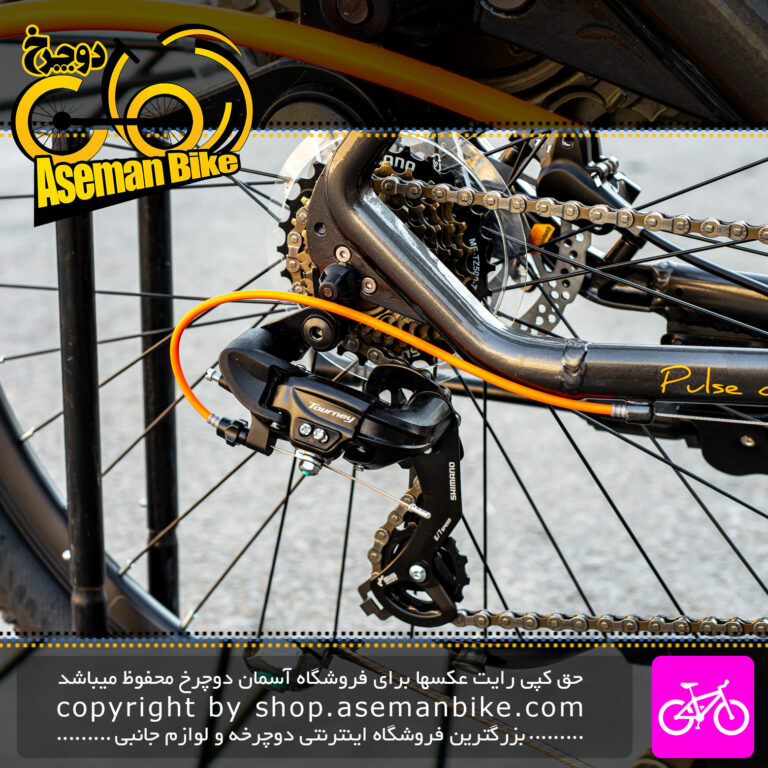 دوچرخه کوهستان بلست مدل آلپینا سایز 27.5 سیستم 21 سرعته مشکی نارنجی Blast MTB Bicycle Alpina Size 27.5 21 Speed Black Orange