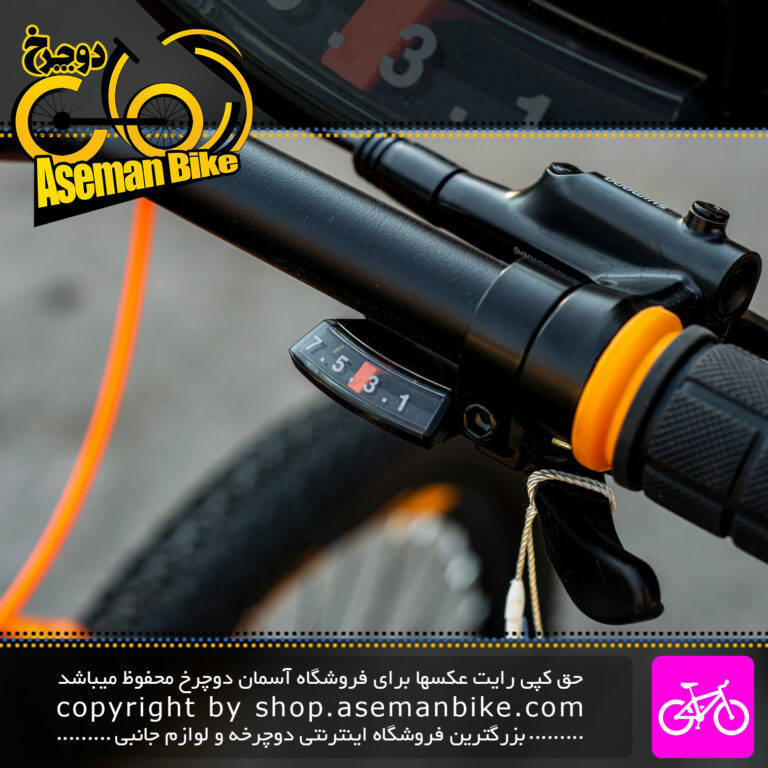 دوچرخه کوهستان بلست مدل آلپینا سایز 27.5 سیستم 21 سرعته مشکی نارنجی Blast MTB Bicycle Alpina Size 27.5 21 Speed Black Orange