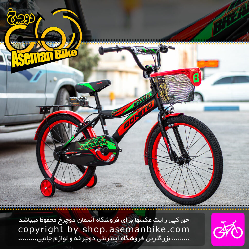 دوچرخه بچه گانه بونیتو مدل آیس بریکر سایز 20 مشکی قرمز Bonito Kids Bicycle Helmet Ice Breaker Size 20 Black Red