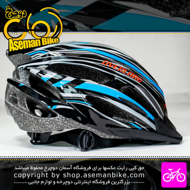 کلاه دوچرخه سواری اورلورد مدل HB31 سایز 58 الی 61 سانتیمتر رنگ مشکی با خط آبی Overlord Bicycle Helmet HB31 Size 58-61cm Black Blue Line