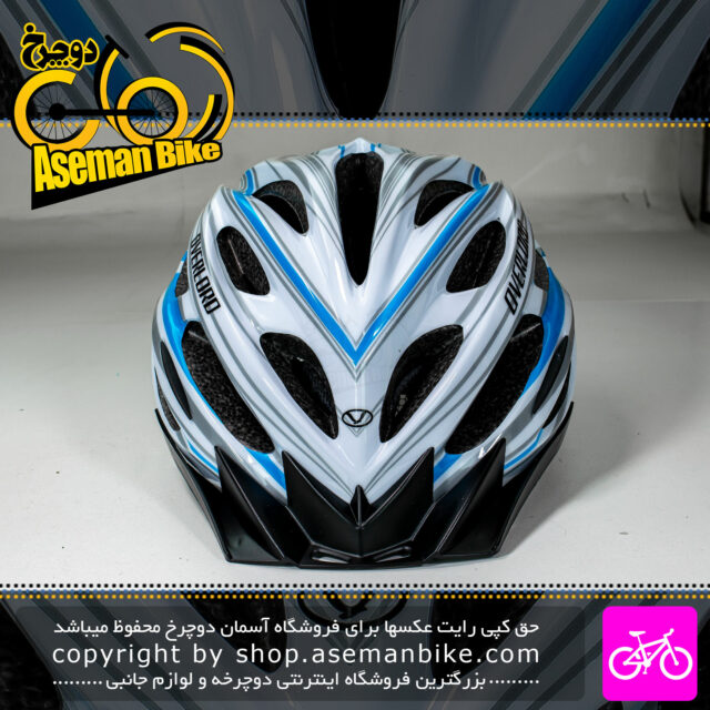 کلاه دوچرخه سواری اورلورد مدل HB31 سایز 58 الی 61 سانتیمتر رنگ سفید با خط آبی Overlord Bicycle Helmet HB31 Size 58-61cm White Blue Line