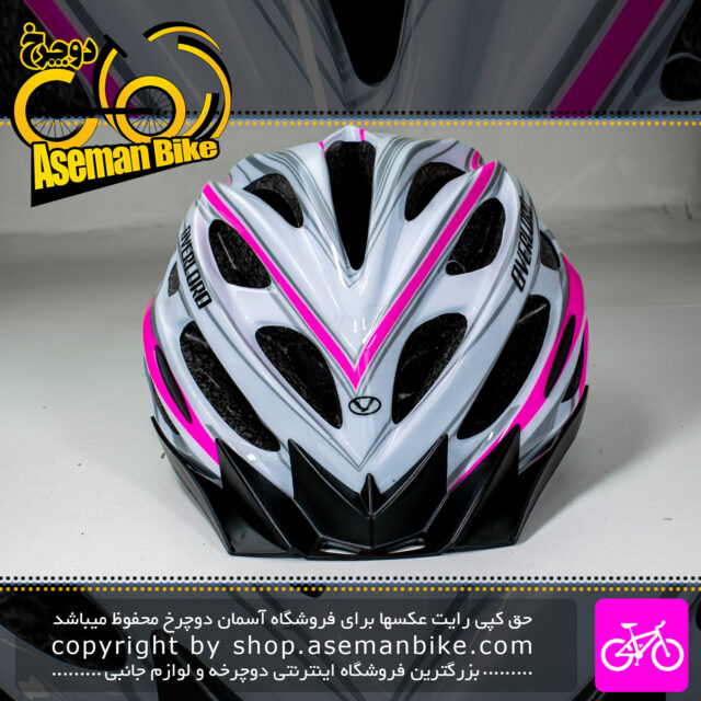 کلاه دوچرخه سواری اورلورد مدل HB31 سایز 58 الی 61 سانتیمتر رنگ سفید با خط صورتی Overlord Bicycle Helmet HB31 58-61cm Black Pink-Line