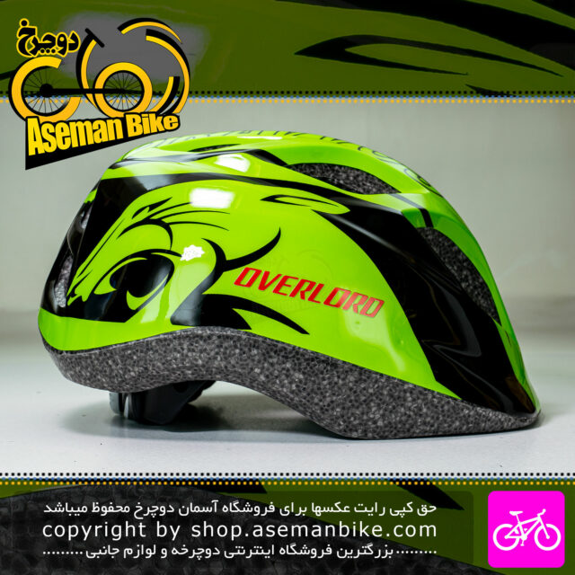 کلاه دوچرخه سواری اورلورد بچه گانه مدل HB8 سایز 52 الی 55 سانتیمتر رنگ مشکی سبز Overlord Bicycle Helmet Kids HB8 52-55 Black Green
