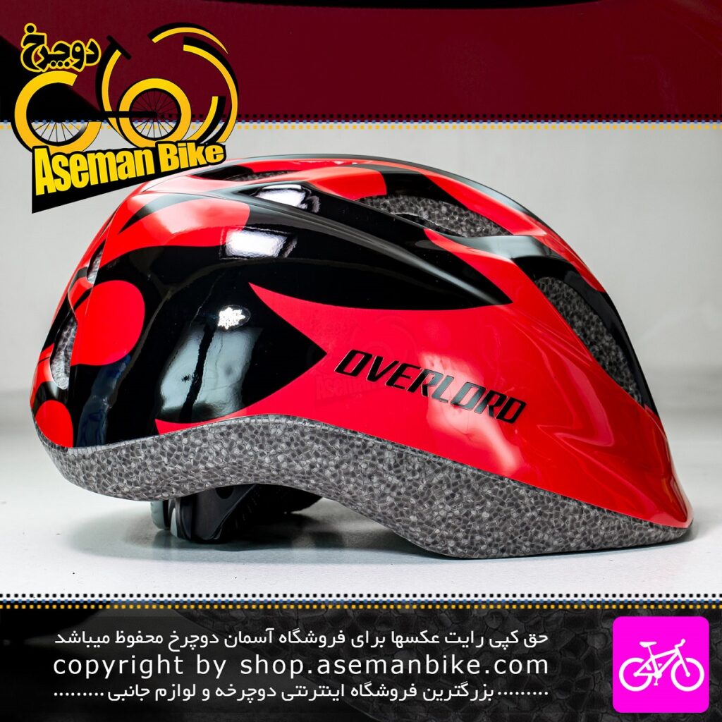 کلاه دوچرخه سواری اورلورد مدل HB8 سایز 52 الی 55 سانتیمتر رنگ مشکی آلبالویی Overlord Bicycle Helmet HB8 Size 52-55cm Black Red
