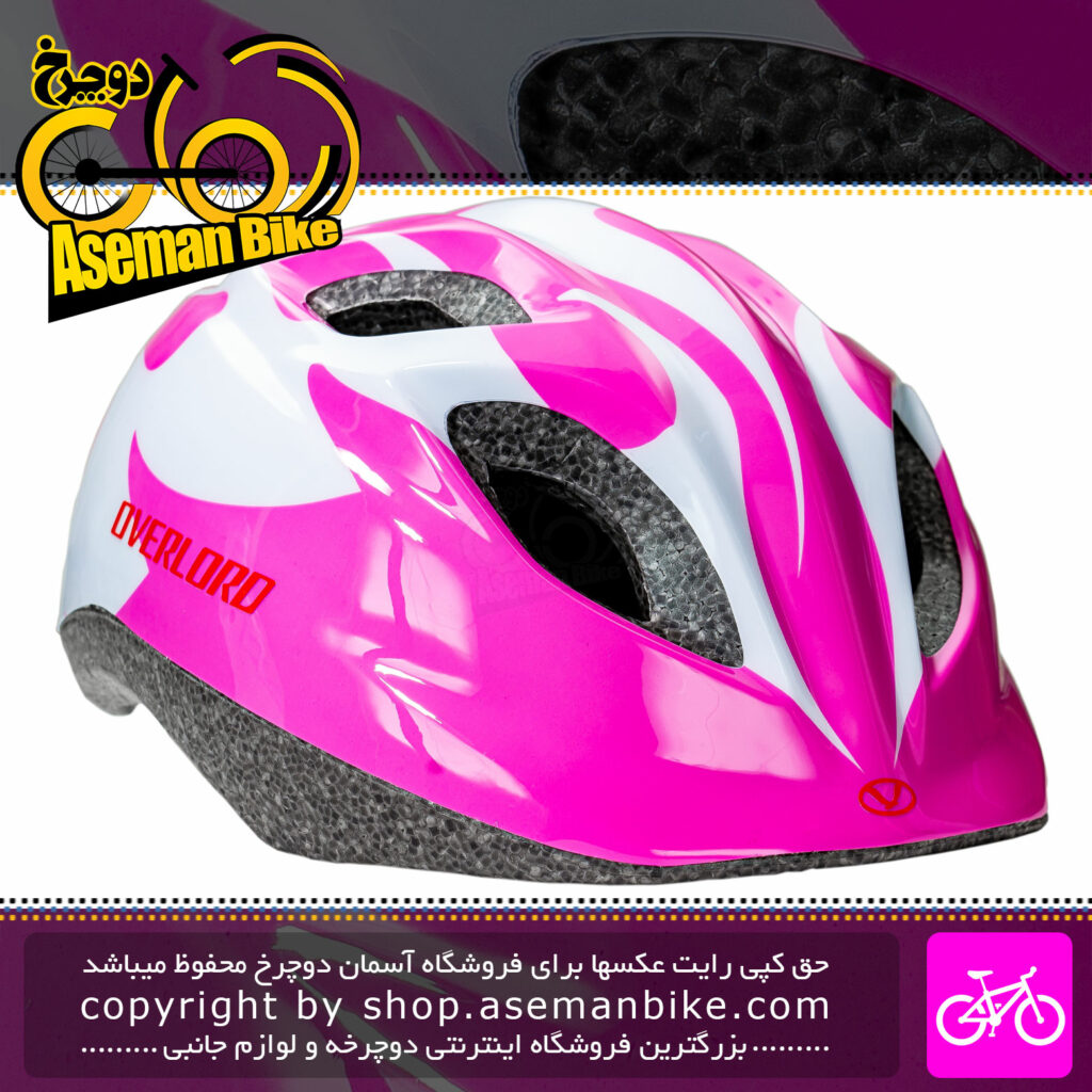 کلاه دوچرخه سواری اورلورد مدل HB8 سایز 52 الی 55 سانتیمتر رنگ سفید صورتی Overlord Bicycle Helmet HB8 Size 52-55cm White Pink