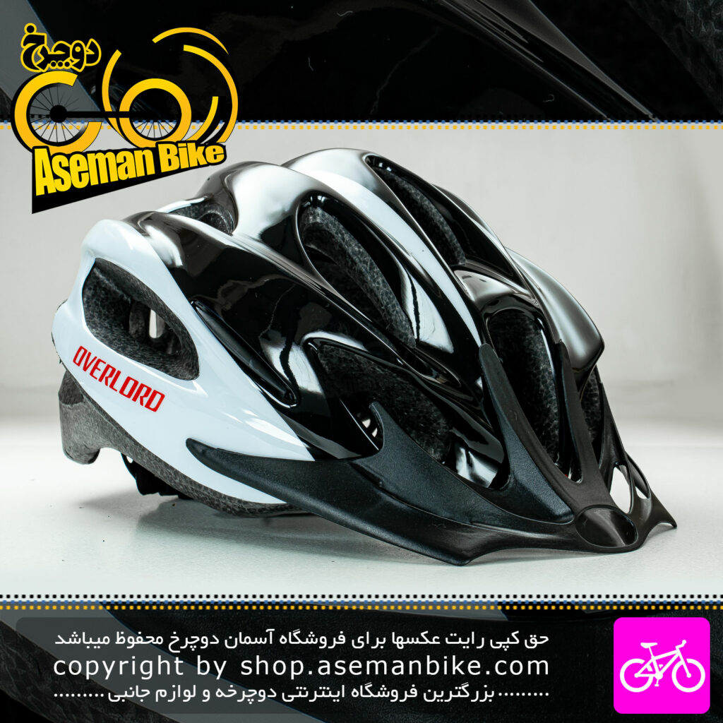 کلاه دوچرخه سواری اورلورد مدل MV16 سایز 58 الی 61 سانتیمتر رنگ سیاه سفید Overlord Bicycle Helmet MV16 Size 58-61cm Black White