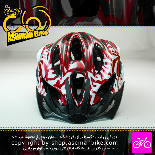 کلاه دوچرخه سواری مدل MV16 سایز 58 الی 61 سانتیمتر رنگ سفید قرمز مات Overlord Bicycle Helmet MV16 Size 58-61cm White Matt Red
