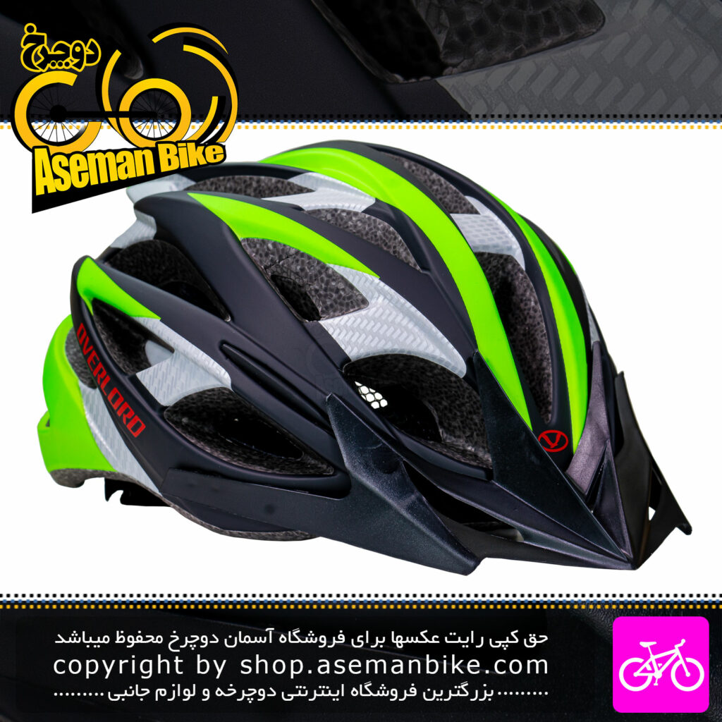 کلاه دوچرخه سواری اورلورد مدل HY032 سایز 58 الی 61 سانتیمتر رنگ مشکی سبز Overlord Bicycle Helmet HY032 Size 58-61cm Black Green