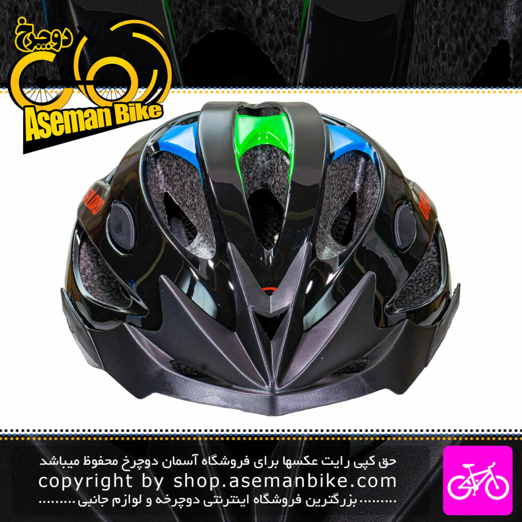کلاه دوچرخه سواری اورلورد مدل MV23 سایز 58 الی 61 سانتیمتر رنگ مشکی آبی سبز Overlord Bicycle Helmet MV23 Size 58-61cm Black Blue Green