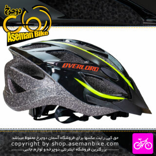کلاه دوچرخه سواری اورلورد مدل MV23 سایز 58 الی 61 سانتیمتر رنگ مشکی با خط سبز Overlord Bicycle Helmet MV23 Size 58-61cm Black Green Line