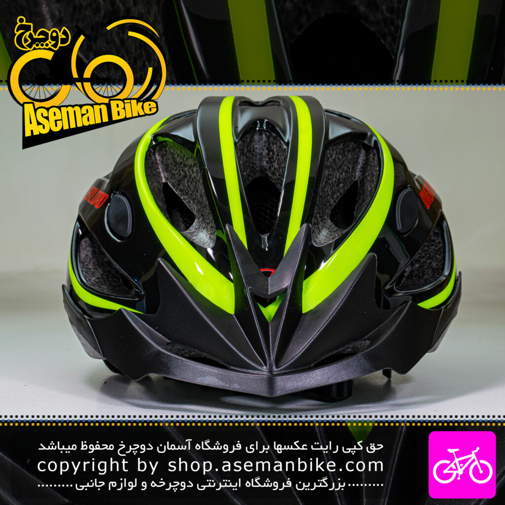 کلاه دوچرخه سواری اورلورد مدل MV23 سایز 58 الی 61 سانتیمتر رنگ مشکی با خط سبز Overlord Bicycle Helmet MV23 Size 58-61cm Black Green Line