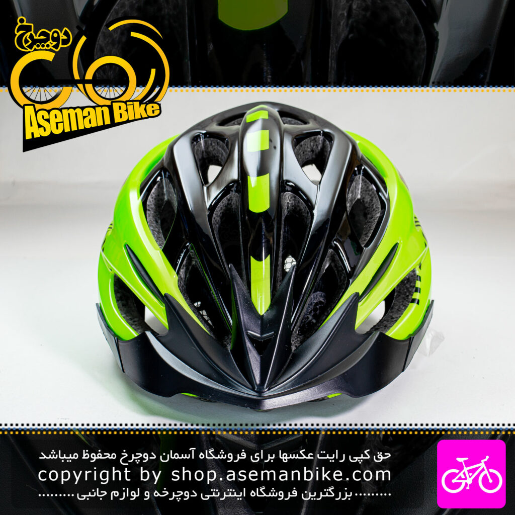 کلاه دوچرخه سواری اورلورد مدل MV50 سایز 58 الی 61 سانتیمتر رنگ مشکی سبز براق Overlord Bicycle Helmet MV50 Size 58-61cm Black Green Brilliant