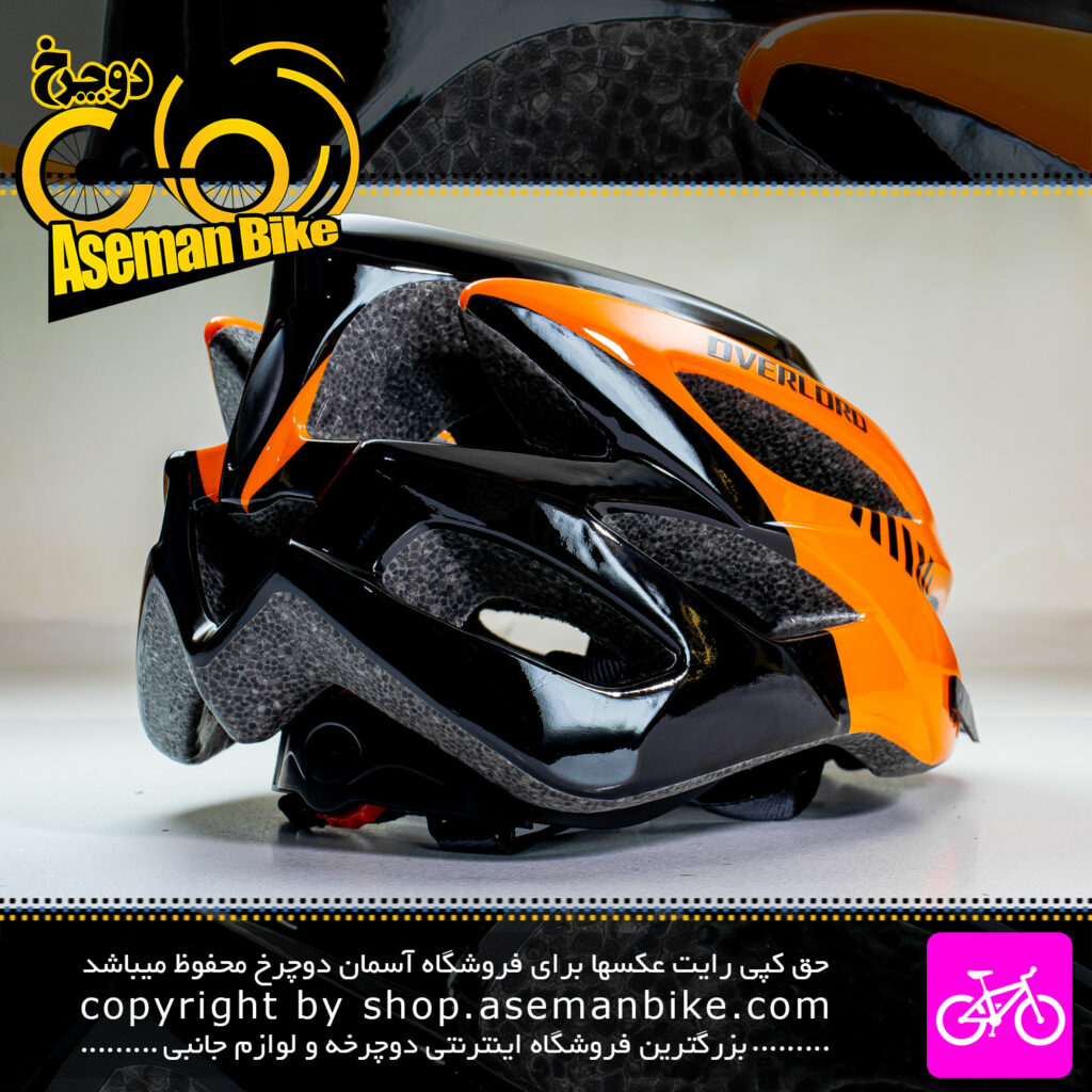 کلاه دوچرخه سواری اورلورد مدل MV50 سایز 58 الی 61 سانتیمتر رنگ مشکی نارنجی Overlord Bicycle Helmet MV50 Size 58-61cm Black Orange