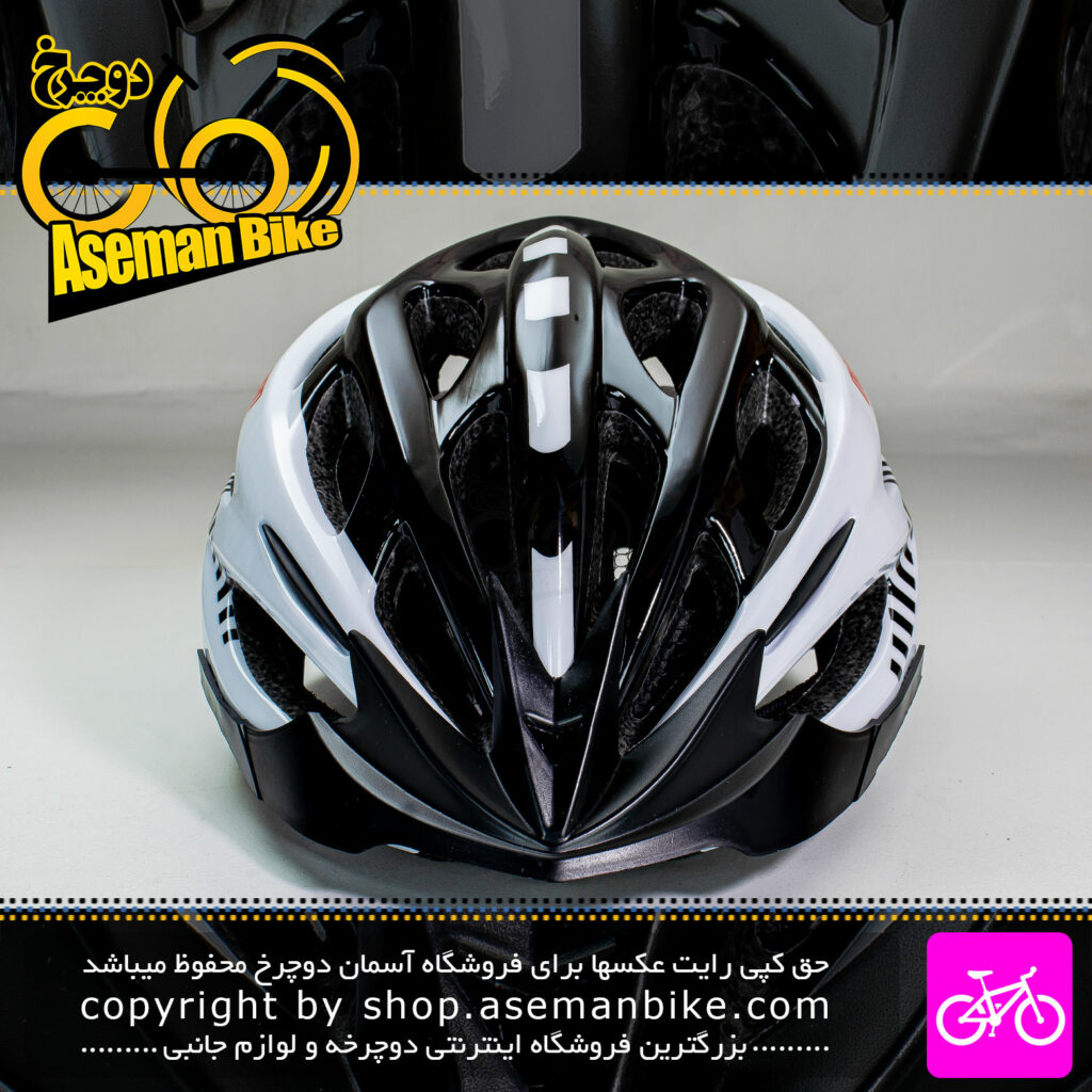 کلاه دوچرخه سواری اورلورد مدل MV50 سایز 58 الی 61 سانتیمتر رنگ سیاه سفید Overlord Bicycle Helmet MV50 Size 58-61cm Black White