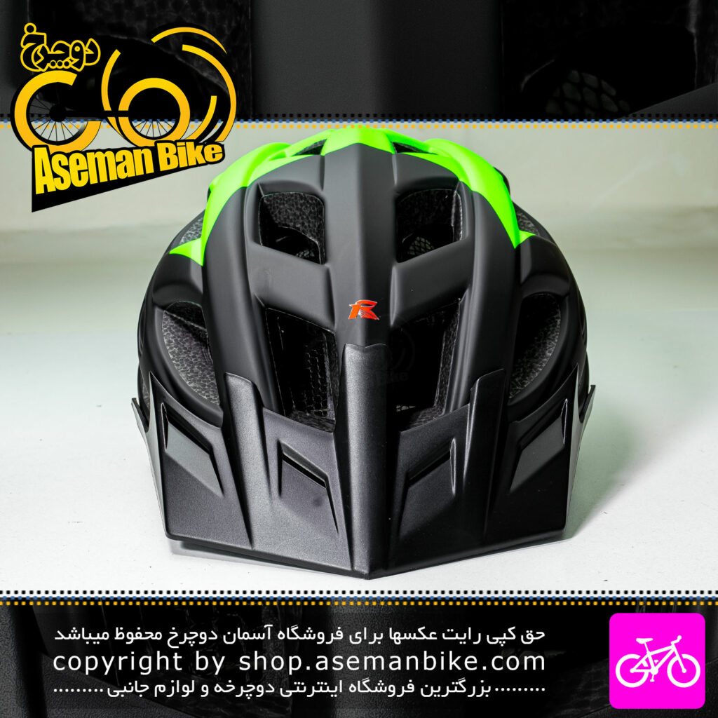 کلاه دوچرخه سواری راکی مدل HB3-9 سایز 58 الی 61 سانتیمتر رنگ مشکی سبز Rocky Bicycle Helmet HB3-9 Size 58-61cm Black Green