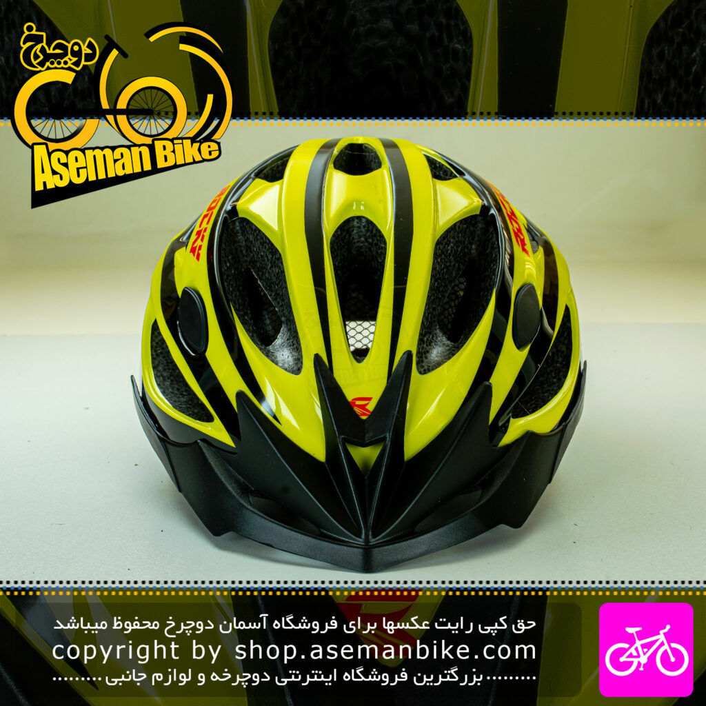 کلاه دوچرخه سواری راکی مدل MV23 سایز 58 الی 61 سانتیمتر رنگ مشکی زرد Rocky Bicycle Helmet MV23 Size 58-61cm Black Yellow