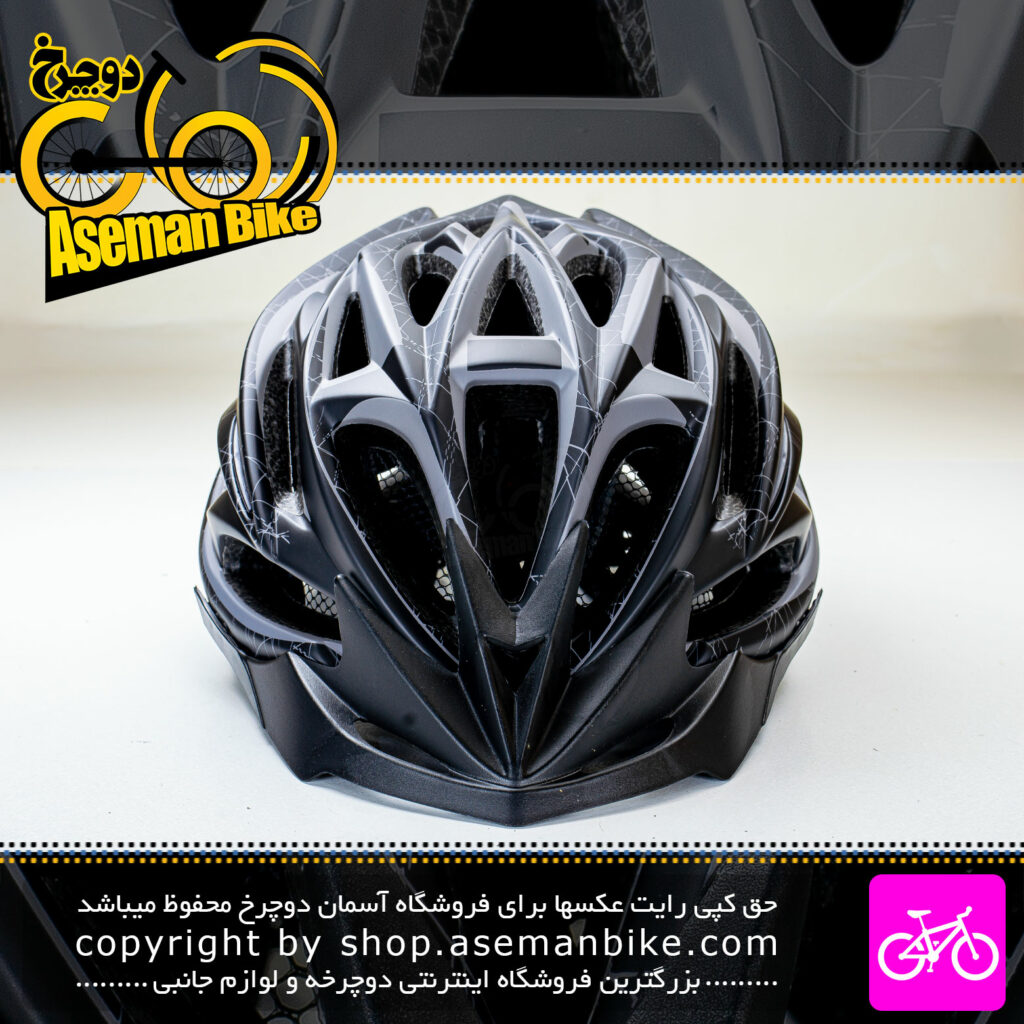 کلاه دوچرخه سواری راکی مدل HB20 سایز 58 الی 61 سانتیمتر رنگ مشکی طوسی Rocky Bicycle Helmet HB20 Size 58-61cm Black Gray