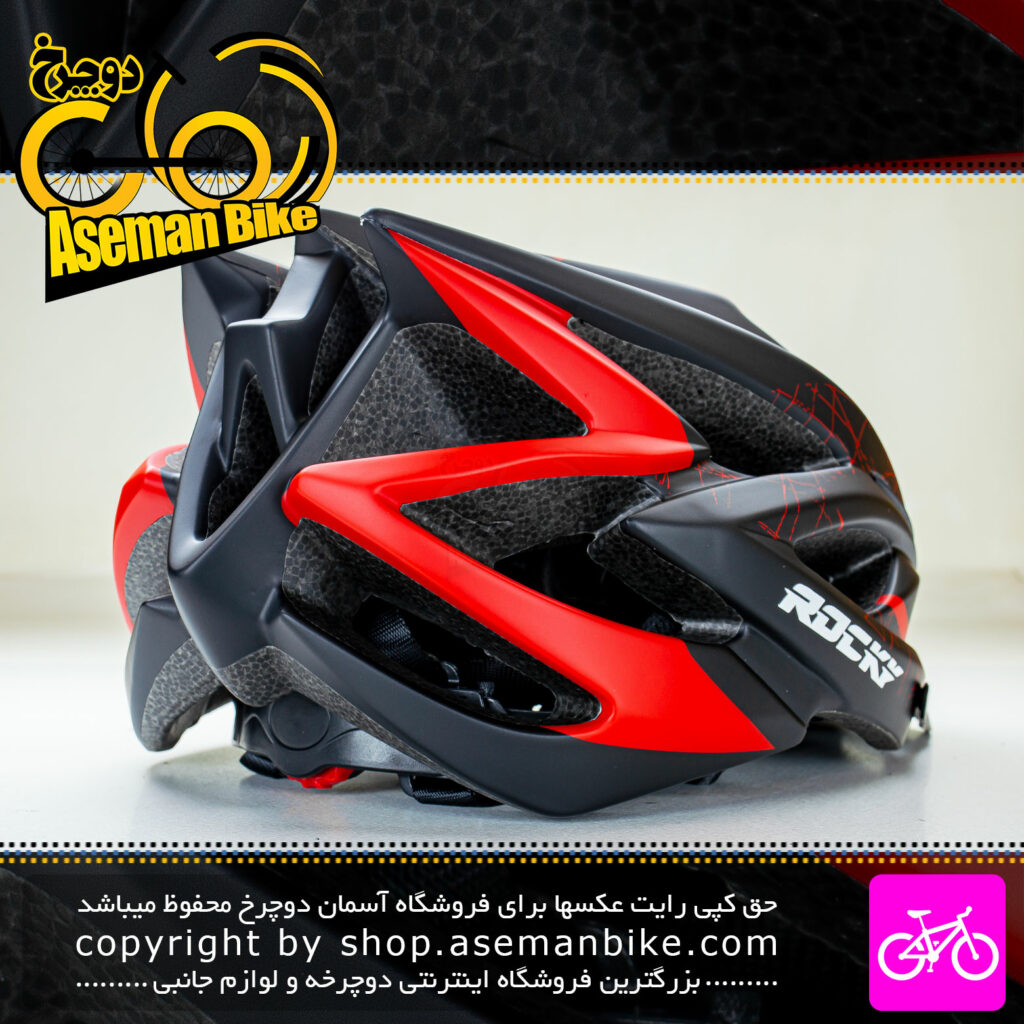 کلاه دوچرخه سواری راکی مدل HB20 سایز 58 الی 61 سانتیمتر رنگ مشکی قرمز Rocky Bicycle Helmet HB20 Size 58-61cm Black Red