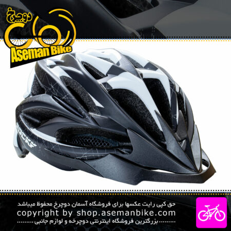 کلاه دوچرخه سواری راکی مدل HB20 سایز 58 الی 61 سانتیمتر رنگ مشکی با خط سفید Rocky Bicycle Helmet HB20 Size 58-61cm Black White Line