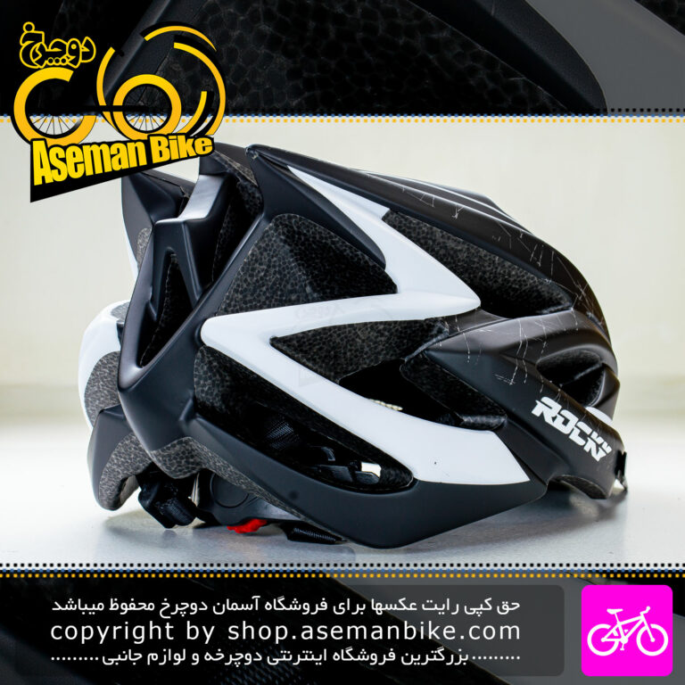 کلاه دوچرخه سواری راکی مدل HB20 سایز 58 الی 61 سانتیمتر رنگ مشکی با خط سفید Rocky Bicycle Helmet HB20 Size 58-61cm Black White Line