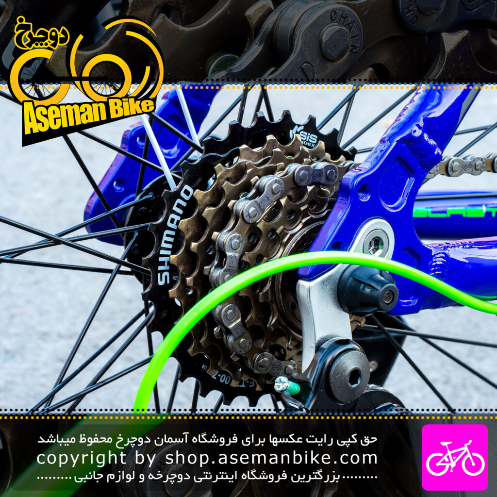 دوچرخه کوهستان بلست مدل Peak سایز 27.5 21 سرعته رنگ آبی سبز فسفری Blast MTB Bicycle Peak Size 27.5 21 Speed Blue Green